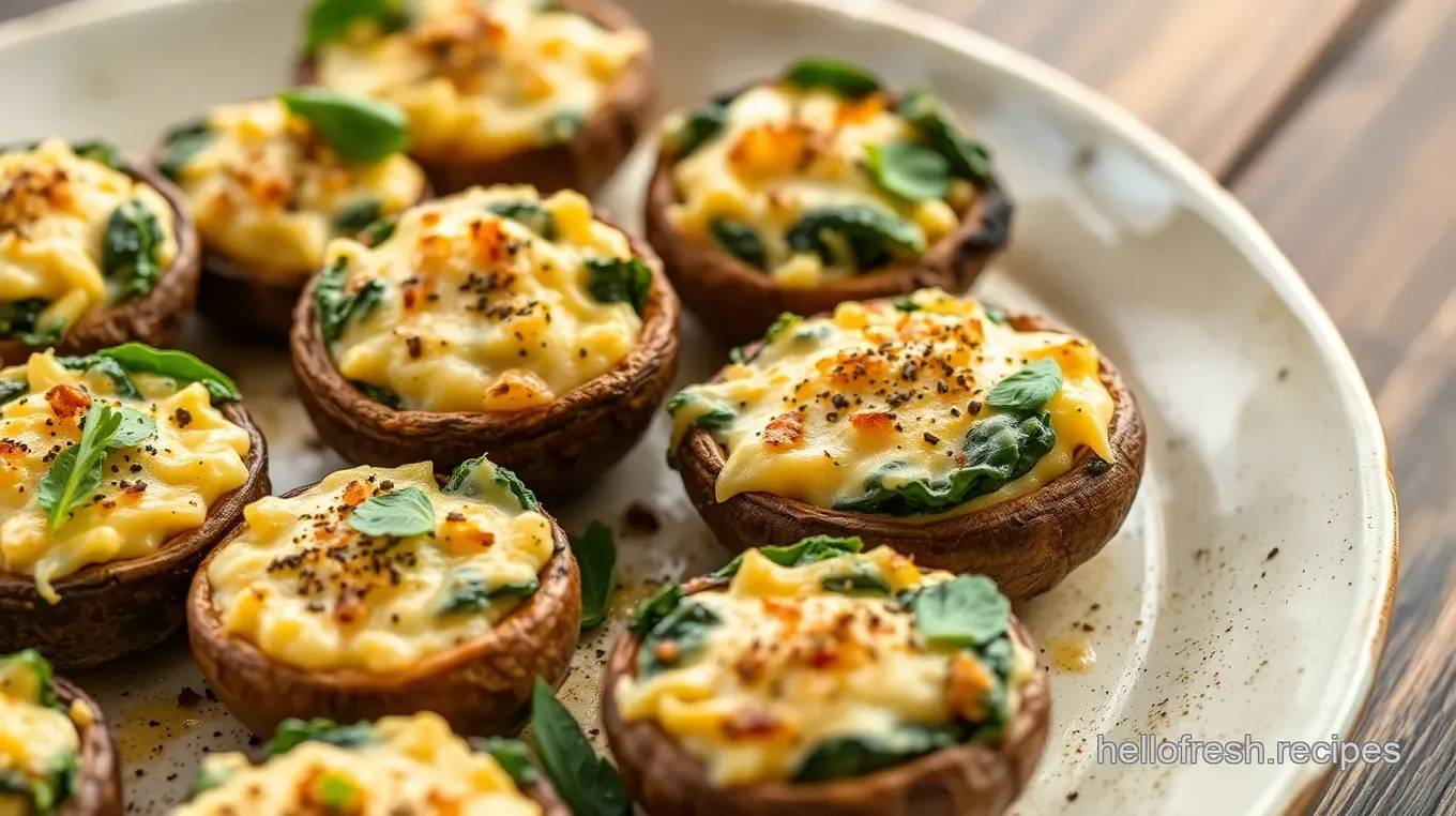 Stuffed Mushroom Cups with Spinach and Feta