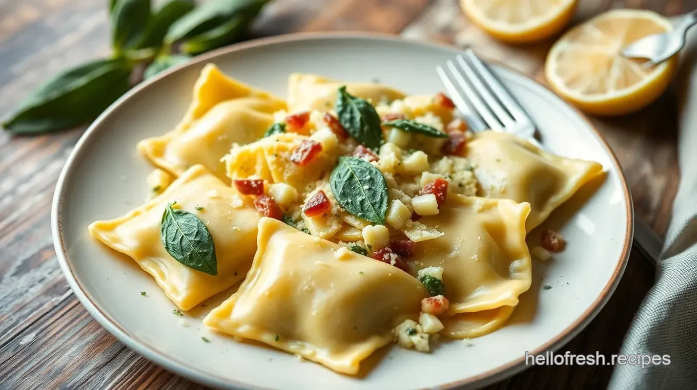 Artichoke Ravioli with Sage Butter Sauce