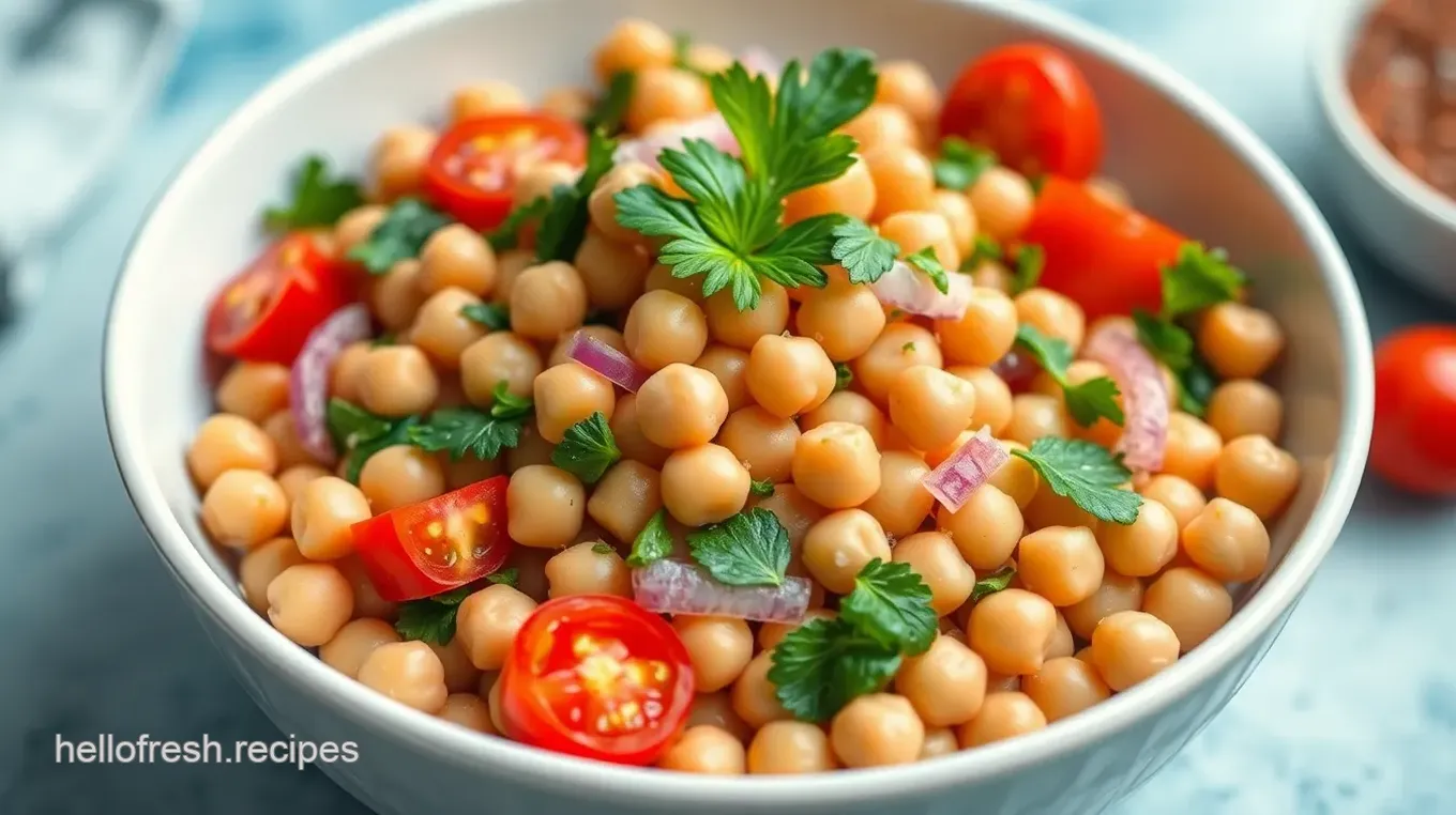 Fresh Chickpea Salad with Lemon-Tahini Dressing