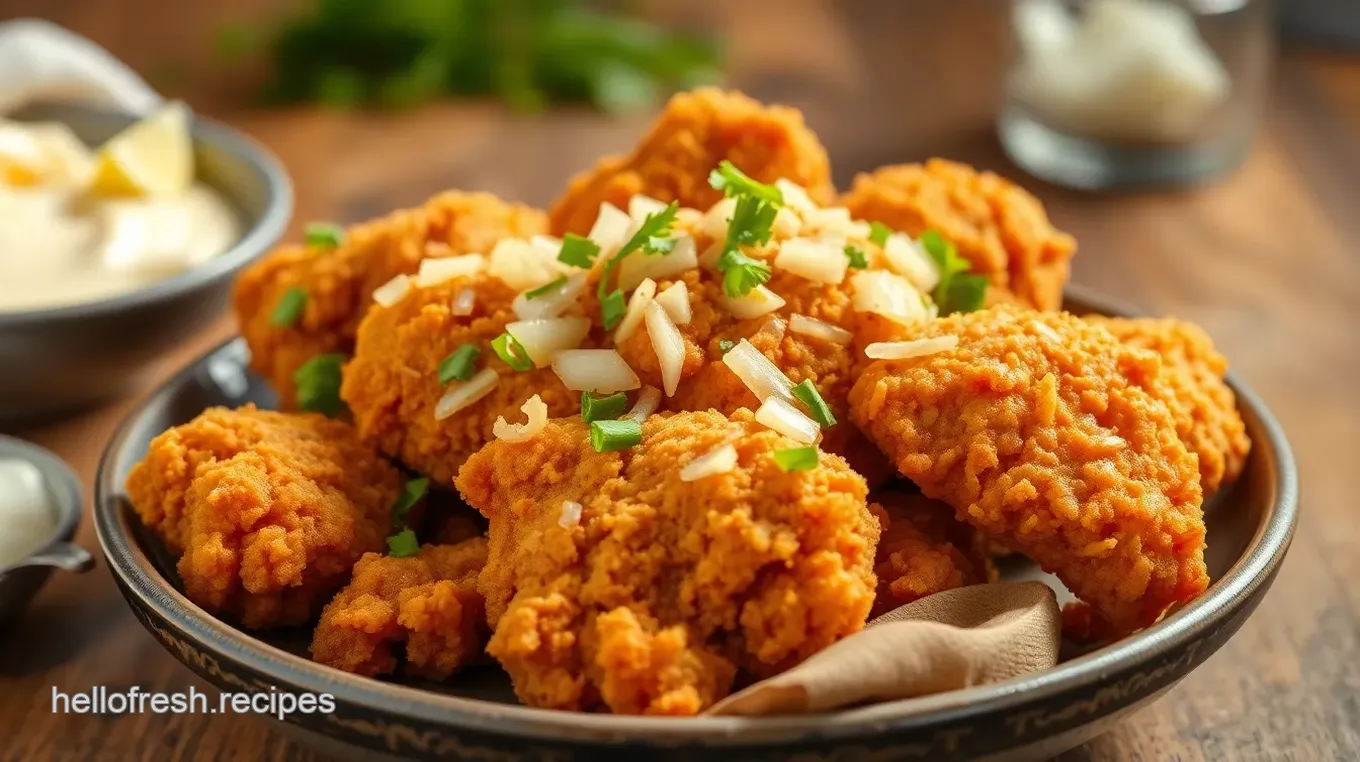 Fried Chicken with Crunchy Onions