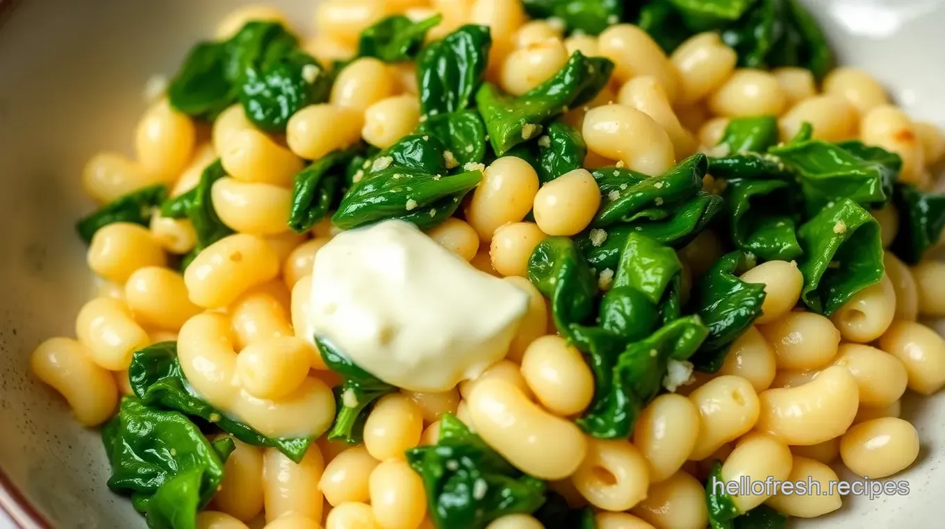 Creamy Pearl Pasta with Garlic and Spinach