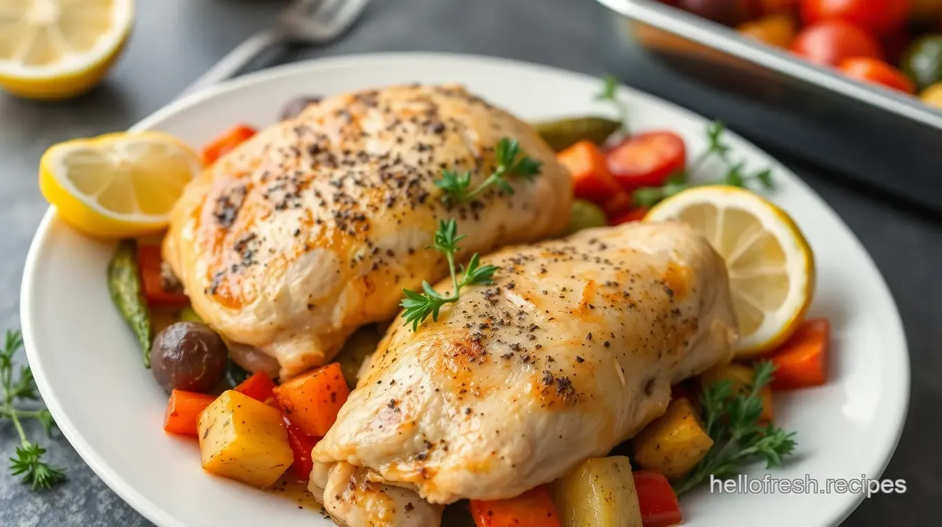 Roasted Lemon Herb Chicken with Veggies