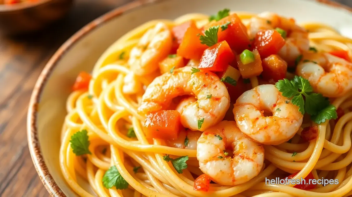 Sautéed Shrimp Pasta with Fresh Pico de Gallo