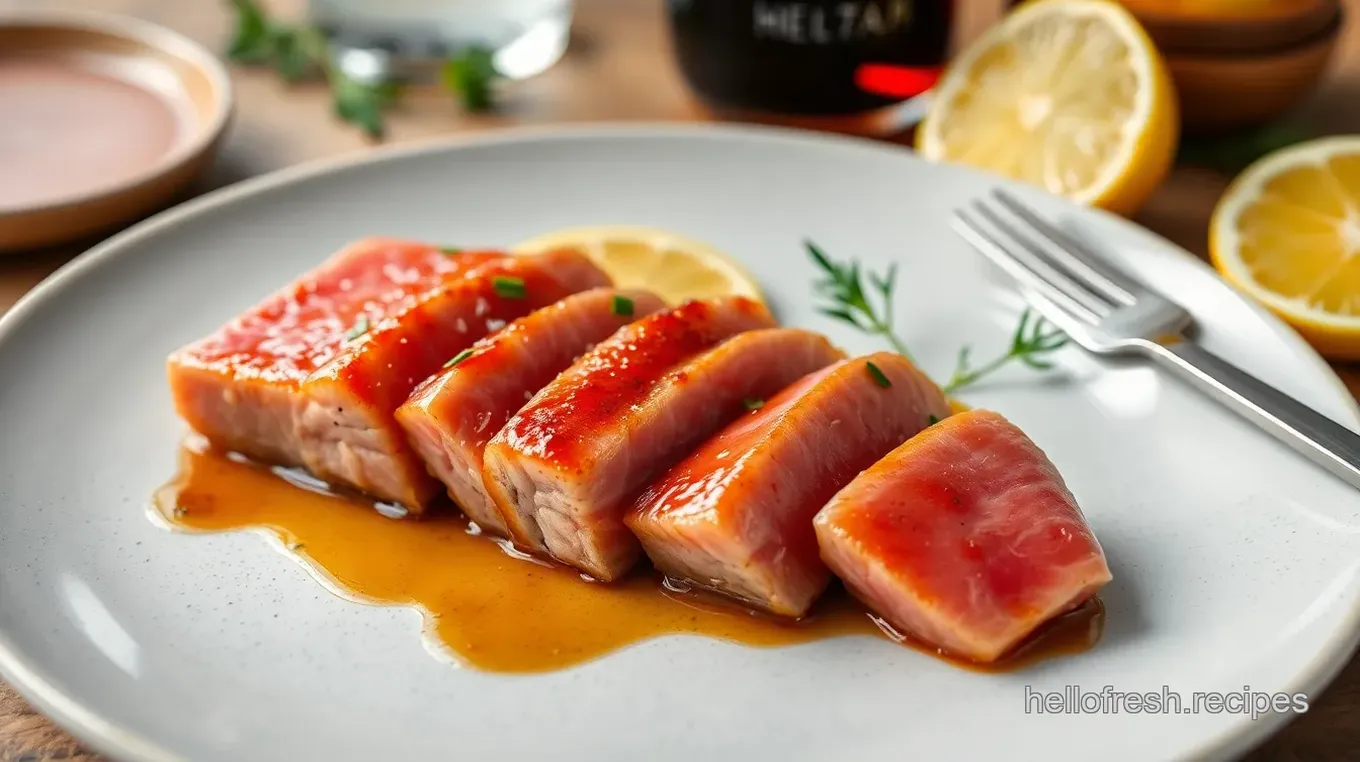 Seared Fresh Tuna Steak with Citrus Soy Glaze