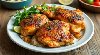 Bake Chicken Thighs with Sazon Spice Magic recipe card