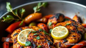 Blackened Chicken with Flavor-Packed Peppers recipe card