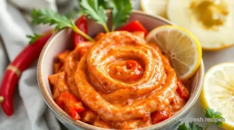 Blend Roasted Red Peppers for Creamy Dip recipe card