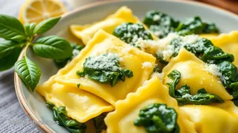 Cooked Ravioli with Spinach & Sage Butter recipe card