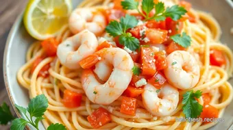 Creamy Shrimp Pasta with Fresh Pico de Gallo recipe card