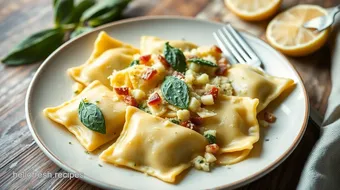 Delicious Artichoke Ravioli with Sage Butter recipe card