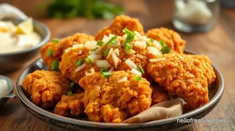 How to Make Amazing Fried Chicken with Crunchy Onions at Home recipe card