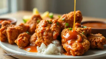 How to Make Amazing Fried Chicken with Spicy Hot Honey Sauce recipe card