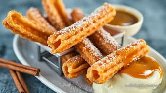 Fried Churros with Sweet Cinnamon Bliss recipe card