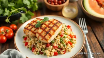 Easy Zesty Grilled Chicken with Quinoa Salad - Healthy & Delicious! recipe card