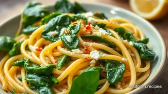 Quick Linguine Spinach Pasta with Garlic Magic recipe card