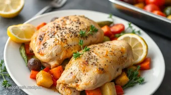 Roasted Chicken with Flavorful Vegetables recipe card