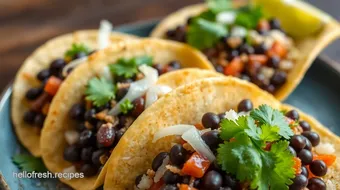 Sizzling Black Bean Tacos with Zesty Flavor recipe card