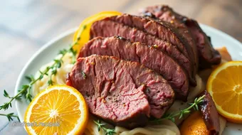 Slow Cooked Corned Beef with Fresh Thyme recipe card