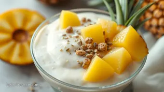 Using Frozen Fresh Pineapple: Easy Tropical Chia Pudding Delight recipe card