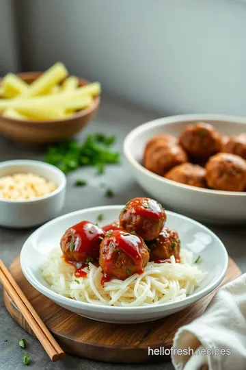 Bake Firecracker Meatballs - Spicy & Sweet presentation