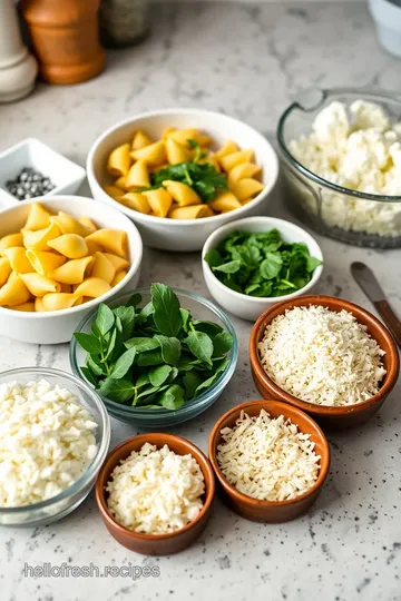 Spinach and Ricotta Stuffed Shells ingredients