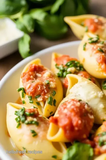 Spinach and Ricotta Stuffed Shells presentation