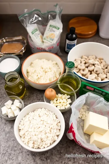 Sourdough Bread Bowl with Creamy Mushroom Soup ingredients