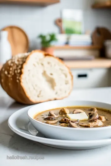 Sourdough Bread Bowl with Creamy Mushroom Soup steps