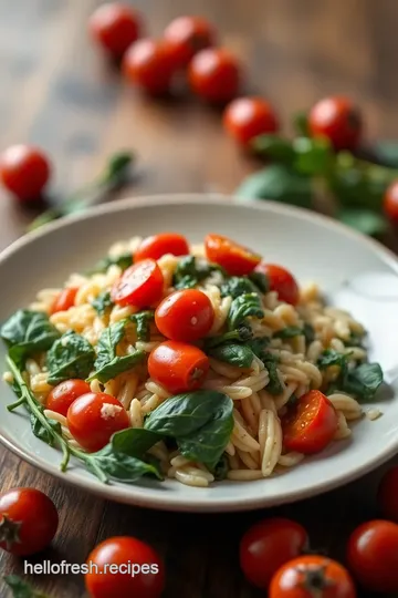 Creamy Orzo with Spinach & Cherry Tomatoes ingredients