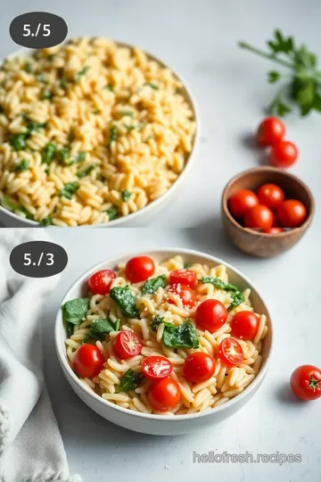 Creamy Orzo with Spinach & Cherry Tomatoes steps