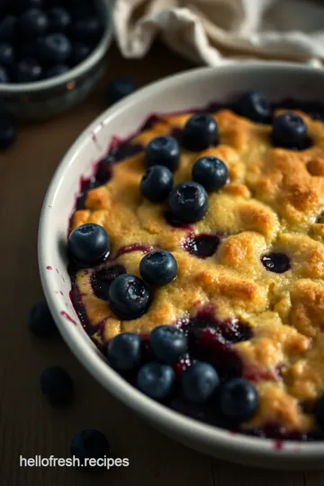 Fresh Blueberry Bliss Dump Cake presentation