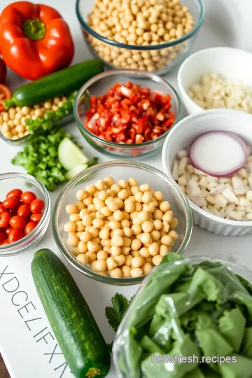 Fresh Chickpea Salad with Lemon-Tahini Dressing ingredients