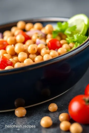 Fresh Chickpea Salad with Lemon-Tahini Dressing presentation