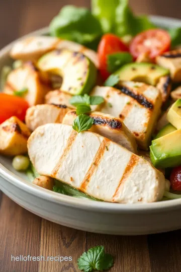 Zesty Grilled Chicken Avocado Salad With Lime Vinaigrette presentation