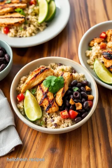 Delicious Grilled Chicken Taqueria Bowls presentation