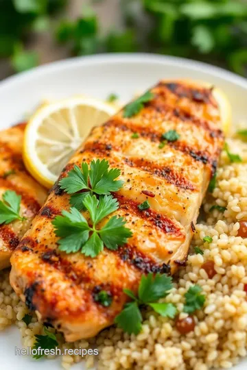 Grilled Chicken with Lemon Herb Flavor presentation