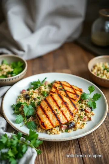 Zesty Grilled Chicken with Colorful Quinoa Salad presentation