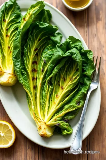 Grilled Gem Lettuce with Lemon Vinaigrette presentation