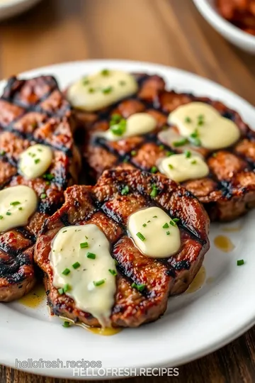 Grilled Ranch Steaks with Garlic Herb Butter presentation