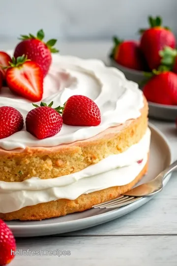 Heavenly Fresh Cream Strawberry Cake presentation