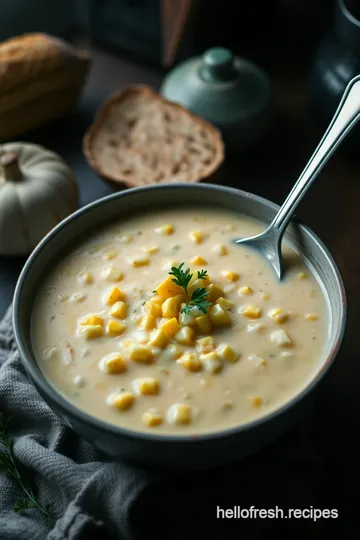 Hello Fresh Corn Chowder presentation