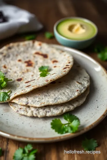 Homemade Blue Corn Tortillas presentation