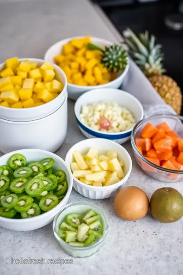 Underripe Fruit Salad with Citrus Honey Drizzle ingredients