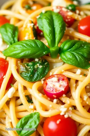 Whole Wheat Pasta with Roasted Vegetables and Olive Oil presentation