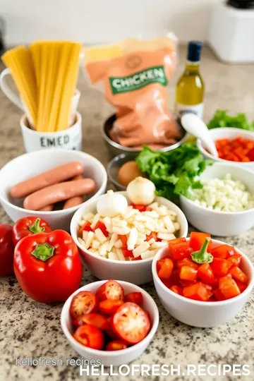 Chicken Sausage Spaghetti with Garlic and Spinach ingredients