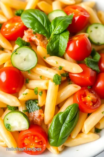 Easy Fresh Herb Pasta Salad presentation