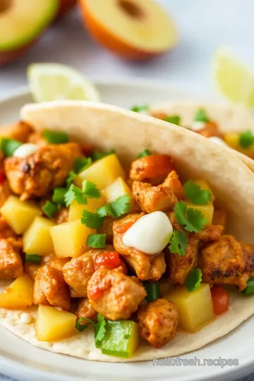 One Pan Pineapple Salsa Chicken Tacos presentation