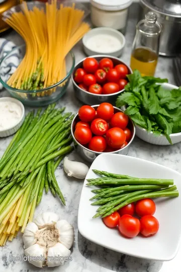 Pasta Primavera with Asparagus and Tomatoes ingredients