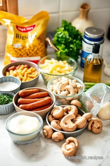 Rigatoni with Italian Sausage and Fresh Mushrooms ingredients