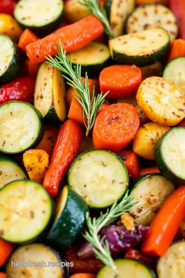 Roasted Vegetables with Fresh Rosemary and Thyme presentation